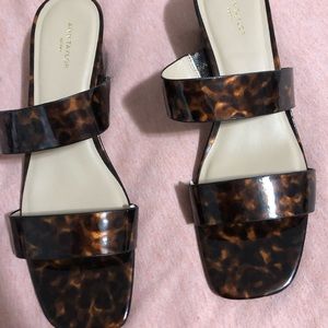 Ann Taylor tortoiseshell sandals/ mules